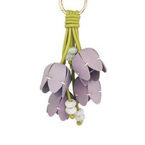 Tulip Flower Bag Charm Cute Floral Pendant for Handbag Backpack Keychain Women Girls Daily Decor Accessory gray