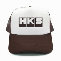 New HKS Trucker Hat Summer Unisex Funny Hks Logo Baseball Caps Cool Unisex Mesh Net Caps MZ white