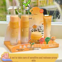 Offline Exclusive: Calendula Toner, Lotion, Face Cream, Cleanser, Cleansing Milk. Regulates Oil, Locks In Moisture, and Hydrates. Gentle Cleansing Face Wash 120g orange