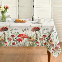 Spring Summer Mushroom Wild Flower Waterproof Tablecloth Party Decor Washable Rectangle Dining Tablecloth Wedding Decorations 90x140cm