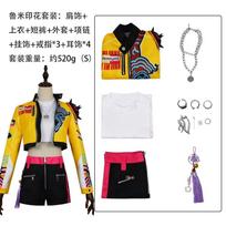 K-POP Hunter Girl Group Cosplay Lu Mei Embroidery Flower Zoe Cosplay Mi La Halloween New Performance Outfit Set 110 auksas