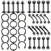 Mixed 40-Piece Body Piercing Jewelry Set: Nose Studs & Rings in Stock 1.2mm*8mm juoda