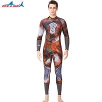 Mens 3mm Wetsuit Full Body Warm Suit Camo Snorkeling Surfing Jellyfish Protection XL beige