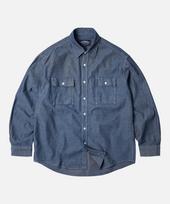 FRIZMWORKS Marškiniai su kišenėle cigaretėms Chambray _ Indigo Indigo/Xl gray