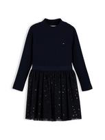 TOMMY HILFIGER Suknelė tamsiai mėlyna / sidabrinė