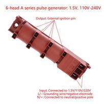 1Pc Diy Accessories 110-240V Embedded Gas Stove Multi Head Ac Pulse Igniter With 2/6 Terminal Connections Safe Tool 220V 6A brown