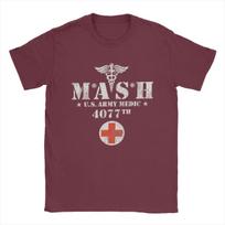 2025 New Model Novelty Mash 4077 Tv Show Tshirts Unisex Round Neck Pure Cotton T Shirt Short Sleeve Tee Shirt Gift Idea Clothing 4XL white
