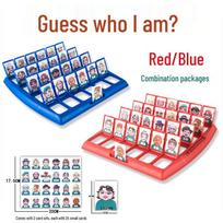 Guess Who I Am: Kids' Thinking & Focus Board Game for Two Players blue