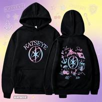 Katseye Gradient Print Hoodie Oversized Pullover Sweatshirt 60810-11 Heather Grey XXXL juoda