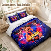 Lamine Yamal Bedding Set, 1 Duvet Cover & 2 Pillowcases Soft Comfortable Bedroom Home Textile Decor 140cmx200cm blue