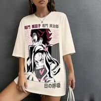 Demon Slayer Anime 2026 New Hot Summer Nezuko Tanjiro T-Shirt Men Women Cotton Tops Casual Graphic Tee Manga Streetwear Y2k 3XL black