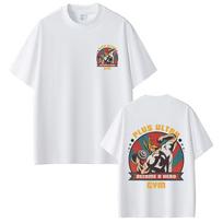 Anime My Hero Academia Gym Graphic T-shirts Men Women Fitness Casual Cotton Y2K Tee Male Vintage Streetwear XL white