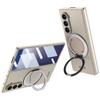 For Samsung Galaxy Z Fold 8 Ultra Case Ultra-thin Matte Magnetic Rotating Ring Holder Wireless Charging Tempered Film Hard Cover Galaxy Z Fold 8 Ultra beige