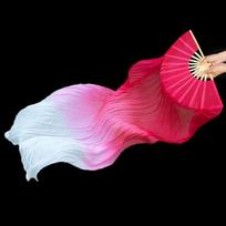 Dancing Fan Extended Floating Head Gradient Color Dance Fans Portable Belly Dance Fan Dance Performance Wedding Long Fans A5