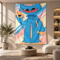Decorative Tapestry,Huggy Wuggy Printed Wall Art, Lightweight Wall Hanging For Bedroom Background 100cmx150cm blue