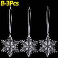 24/2pc Christmas Snowflake Pendants Acrylic Transparent Crystal Xmas Tree Hanging Ornaments For Home New Year Navidad 2025 Decor