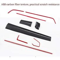 For Honda Civic 16-20 Carbon Fiber Middle Console Dashboard Strip Trim 11 PCS Carbon fiber Blue