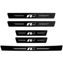 Automobilio slenksčio lipdukai Anglies pluošto oda Apsauga nuo įlipimo VW GTI Polo Golf Passat B6 B7 B8 Tiguan CC T-ROC ratlankio dangtelis