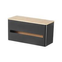 Wood Look Lid Storage Dispenser Case with Side Opening, Countertop Storage Box for Regular Kitchen Home Counter Use juoda