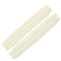Knit Fingerless Gloves Solid Color Hand Warmer Casual Arm Wrist Sleeve  Winter