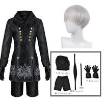 Nier Automata Cosplay Kostiumas 9S Yorha 2B Cosplay Kostiumas Perukas Seksualus Anime Žaidimų Kostiumas Vyrams Moterims Helovino Vakarėlis Išgalvotas Kostiumas M black