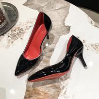 Didelio dydžio raudonu padu stiletto aukštakulniai, smailianosiai, moterims ir transvestitams (Dydis 34-44) 36 gray