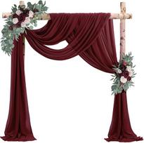 Tamsiai žalia šifono vestuvių arkos drapiravimo audinio permatomos užuolaidos užuolaidų ceremonijos priėmimo užuolaidų fonas vakarėlio girlianda Kalėdos 1pcs 70X300cm vyno raudonos spalvos