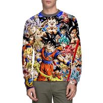 Dragon Ball Vasarinis Vyriškas Ilgomis Rankovėmis Marškinėliai Animacinis Japonų Anime Laisvalaikio Rudens 3D Spausdinimo Cosplay Marškinėliai 3XL black