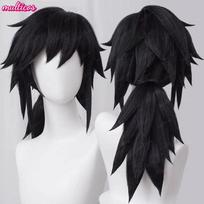 DemonSlayer Perukai Uzui Tengen Kochou Kanae Kamado Nezuko Kanroji Mitsuri Rui Hashibira Inosuke Sabito Cosplay Perukas + Peruko kepuraitė black