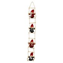 Christmas Tree Ornaments Santa-Claus Climbing On Rope Ladder Christmas Decoration Kid Santa Toy 2023 New Year Gift beige