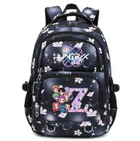 26 English Letter K-Pop Printed Backpack Student Teenager for Boy Girl Schoolbag Bookbag Kid Gift Women Large Capacity Travel Bag black