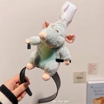 Ratatouille Remy pliušinis šefas animacinis pelės galvos apdangalas plaukų segtukas nuotraukos galvos papuošalas kūrybiškas priedas sukurtas mergaitėms gimtadienio dovanoms gray