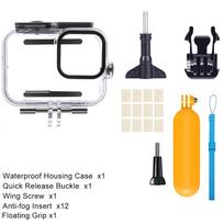 60M Waterproof Case for GoPro Hero 13 12 11 10 9 Underwater Diving Housing Dive Cover for Go Pro Hero 9 10 11 12 13 Accessories E2039-F0 black