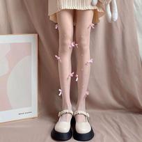 Pink Velvet Bow Embroidery Pearl Tights Pantyhose Fashion Women Tights Jk Lolita Styles Sweet Girls Kawaii Cute Tights One Size brown