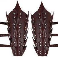 2023 Medieval Knight Cosplay Leg Guards for Festivals and Performances tamsiai ruda spalva