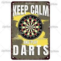 Vintage Darts Game Metal Sign VIP Club Bar Wall Decor Tin Plaque Poster Gift black