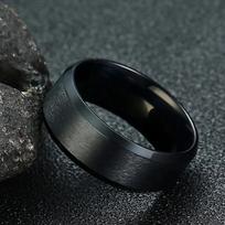 Madingas vyriškas žiedas iš nerūdijančio plieno, juodos plieno spalvos 13 black