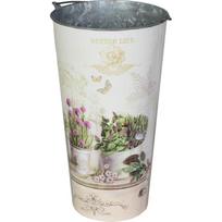Galvanized bucket with a floral motif II