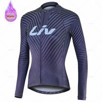 Liv Moteriškas Žiemos Dviračių Rinkinys Lauko Šiltas Vilnos Dviračių Drabužis Plento Dviratininko Marškinėliai MTB Dviratininko Marškinėliai Dviračio Uniforma Roupa Ciclismo L gray