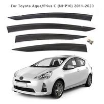 Toyota Aqua/Prius C (NHP10) 2011-2020 Rain & Sun Visors, Window Deflectors, Mud Guards No Chrome Trim Rain Visor black