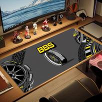 BBS Wheel Color Mouse Pad Large Gaming Table Cushion Non-slip Laptop Tablet Big Mousepad XXL Mat Mini PC Playmat With Lock edge 30cmx60cm(11.8x23.6inch) brown