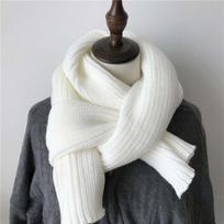 Acrylic Fibers Knitting Wool Scarf Polyester Spandex Long Thickened Neckscarf Solid Color Classic Winter Warmer Scarf Couple geltona