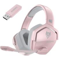 NUBWO G06 Dual Wireless Gaming Headphones 2.4GHz Bluetooth 5.3 Headsets Gamer with Microphone for PS5 PS4 PC Mobile Switch rožinė