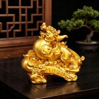 Pixiu Eight Directions Wealth Ornament - Ideal for Office, Shop Opening, or Housewarming Wealth Ornament brown