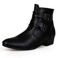 Men's Leather Boots Fashion Designer Pointed Toe Chelsea Boots Business Casual Boots for Men Motorcycle Ankle Boot Botas Hombre 45