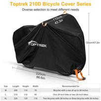 Toptrek Dviračio danga Vandeniui atspari Apsauginės dangos Lauko Anti-UV Dviračių danga Lietaus Sniego Vėjui atspari MTB Sodo Purvo dviračio priedai XL-220x120x110cm