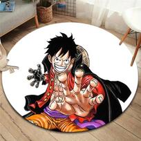 One Piece Monkey D Luffy Round Area Rug Carpet Rug For Living Room Bedroom Sofa Playroom Decor Nonslip Floor Mat 80cmx80cm black