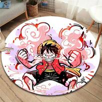 One Piece Monkey D Luffy Round Area Rug Carpet Rug For Living Room Bedroom Sofa Playroom Decor Nonslip Floor Mat 120cmx120cm