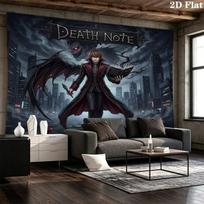 Death Note Wall Tapestry Aesthetic Wall Hanging Printed Fabric Blanket Decorative Tapestries For Bedroom Living Room Home Decor 100cm x 150cm gray