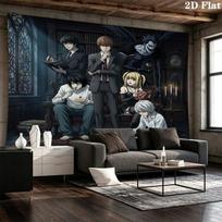 Death Note Wall Tapestry Aesthetic Wall Hanging Printed Fabric Blanket Decorative Tapestries For Bedroom Living Room Home Decor 130cm x 150cm